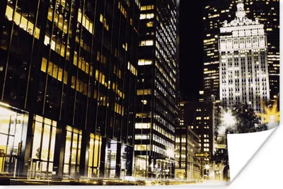 Produktbild von MuchoWow® Poster New York - Lampe - Nacht 120x80 cm - Bilder