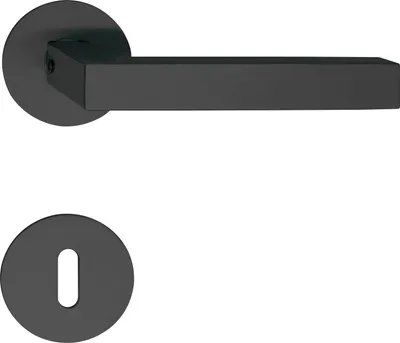 Produktbild von Solido Türbeschlag Malmö | Türgriff auf Flachrosette, rund WC | schwarz