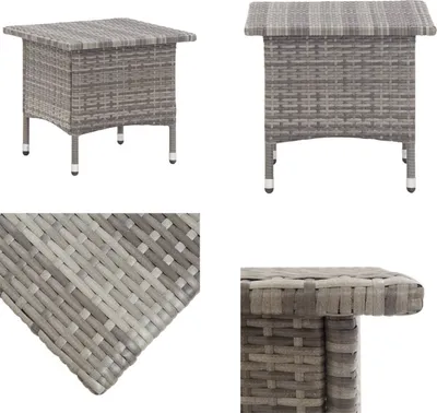 Image de vidaXL Table basse Gris 50 x 50 x 47 cm en rotin synthétique - Table de jardin - Tables de jardin - Table d'extérieur - Tables d'extérieur