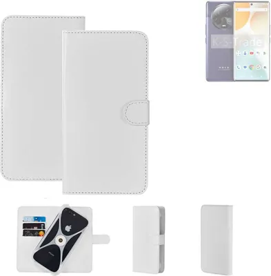 Produktbild von K-S-Trade Handy Hülle Schutz Hülle kompatibel mit BLU Bold K50 Cover Case Bookstyle Bumper weiß 1x