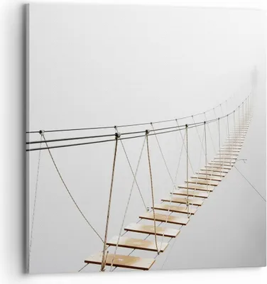 Produktbild von Bild auf Leinwand - Leinwandbild - Einteilig - Brücke ausgesetzt Nebel - 70x70cm - Wand Bild - Wanddeko - Wandbilder - Leinwanddruck - Bilder - Wanddekoration - Leinwand bilder - AC70x70-5018