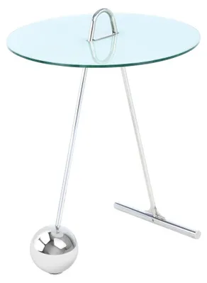 Immagine prodotto di Tavolino Pendulum in vetro marmorizzato e acciaio