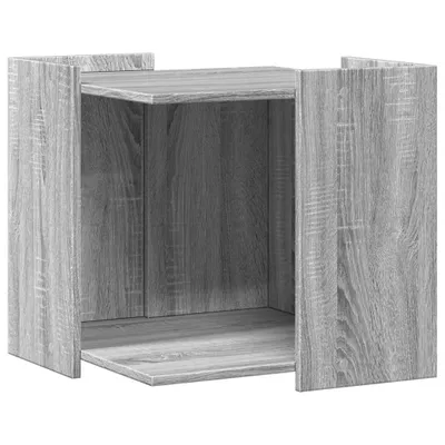 Zdjęcie produktu dla vidaXL Kosz na śmieci szary Sonoma 53x53x51 cm Materiał drewnopochodny
