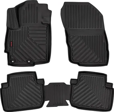 Image de tapis de sol en caoutchouc 3D pour voiture - Jeu de tapis de voiture - Tapis de sol en caoutchouc pour tous les temps - Tapis de voiture antidérapant et imperméable - convient à Mitsubishi Space Star II (2012-)