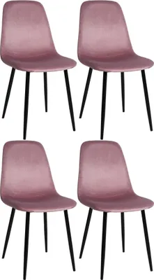 Produktbild von DELUKE® Esszimmerstühle 4er Set MOVI - Pink Samt, Metall | 88x44x51cm | Strapazierfähiger & pflegeleichter Bezug | Esszimmerstuhl Stuhl Esszimmer Küchenstühle Wohnzimmerstühle