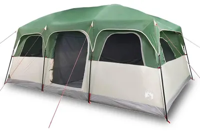 Image de vidaXL Tente familiale pour 10 personnes Vert Étanche