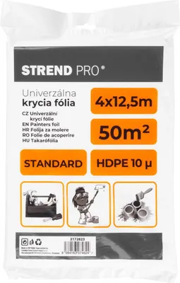 Zdjęcie produktu dla Strend Pro Standard folia maskująca, malarska, 4x12,5 m, 10µ, folia maskująca