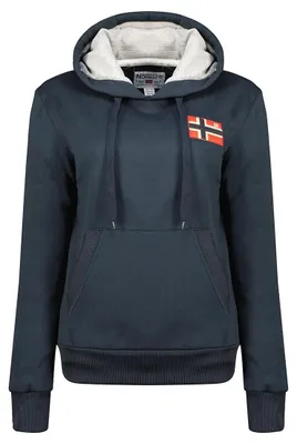Zdjęcie produktu dla Bluza damska Geographical Norway z kapturem, model Geniferama, kolor: granatowy, rozmiar: 38