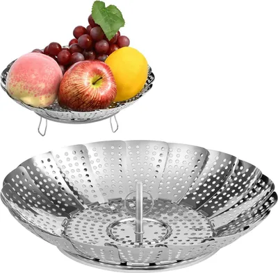 Produktbild von Dampfeinsatz für Topf,Einstellbar Dünsteinsatz (15cm-27cm),Edelstahl Dampfgarer, Dampfgarer Einsatz für Topf für Gemüse Umweltfreund Robust und stabil