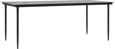 Produktbild von Garten-Esstisch Schwarz 200x100x74 cm Stahl und Hartglas