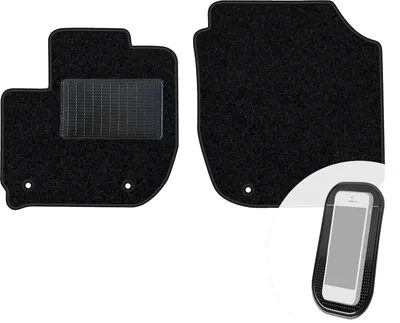 Produktbild von moto-MOLTICO Vorne Fußmatten Auto Velours Autoteppiche Schwarz Automatten Set 2-teilig passend für Honda Jazz IV 2015-2020