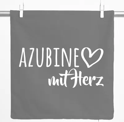 Produktbild von Huuraa Kissenbezug Azubine mit Herz 40x40cm Steel Grey Baumwolle Dekokissenbezug Geschenkidee
