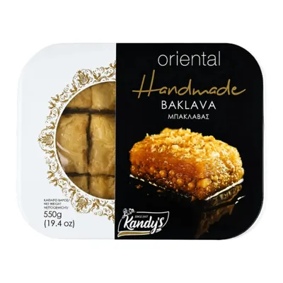Kandylas Traditionelle Baklava 550 g Verpackung auf weißem Grund