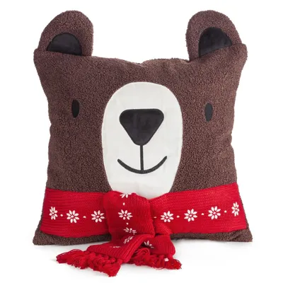 Productafbeelding van Eurofirany kussensloop, kerstthema, 45x45 cm, met teddybeer decoratie