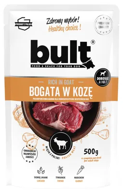 Obrázek produktu pro BULT | Krmivo pro psy - mokré krmivo pro psy, jehněčí maso - Bult, sáček 500 g - kompletní krmivo pro psy