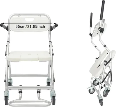 Obrázek produktu pro Koupelnová židle, skládací design, bezpečnostní prvky, BÍLÁ