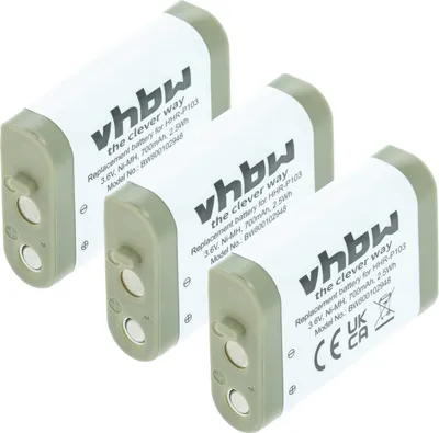 Produktbild von vhbw 3x Akku kompatibel mit Panasonic STB103, KX-TGA273, KX-TGA273S, N4HHGMB00001, KX-TGA272S schnurlos Festnetz Telefon (700 mAh, 3,6 V, NiMH)