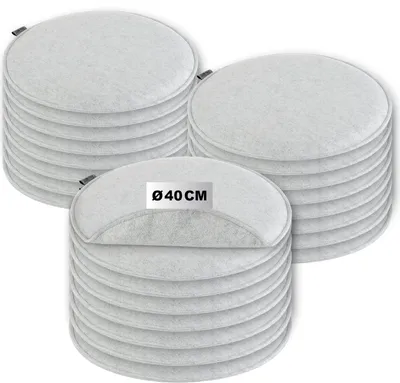 Produktbild von com-four® 24x Sitzkissen aus Filz Ø 40 cm - gepolstertes Stuhlkissen