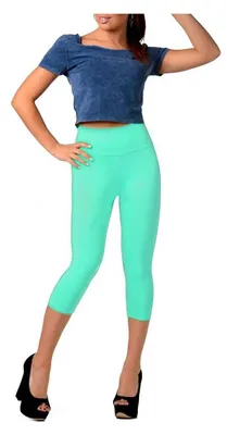 Produktbild von Leggings 3/4 Hoher Bund Baumwolle; Mintgrün S/36