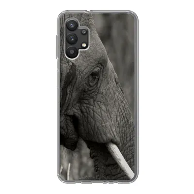 Produktbild von MuchoWow® Handyhülle Schutzhülle Hülle für Samsung Galaxy A32 5G Elefant - Tiere - Schwarz - Weiß Silikon Softcase Handy Hülle - Softcase