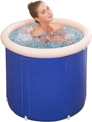 Produktbild von Famanu Faltbadewanne - Faltbares Bad - Badewanne für Erwachsene - 75 x 80 x 75 cm - Blau