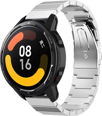 Produktbild von Strap-it Metallarmband - Kompatibel mit Xiaomi Watch S1 Armband Ersatzarmband Edelstahl - Faltschließe - Hochwertiges Material - für Smartwatch 22mm Armband Silber