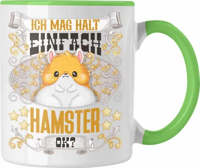 Produktbild von Trendation - Hamster Tasse Geschenk Hamster Besitzer Spruch Geschenkidee Ich Mag Halt Einfach Hamster Ok (Grün)
