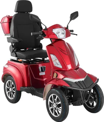 Image de SucceBuy Scooter électrique à 4 roues pour seniors, capacité de charge de 227 kg, scooter de mobilité avec une autonomie de 35 km, 3 niveaux de vitesse, puissance de 1 kW pour une utilisation polyvalente sur le terrain, inclinaison maximale de 20