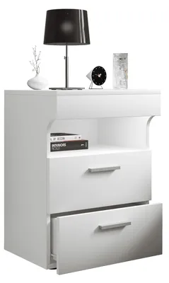 Immagine prodotto di Mobile notturno | Tavolino con due cassetti | Comodino | Dimensioni ca. H. 61 x W. 45 x D. 39 cm - Slepal L