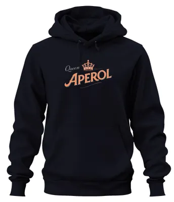 Produktbild von Queen Aperol Spritz Cocktail Sommer Party Geschenk Hoodie Kapuzenpullover, Navy, L