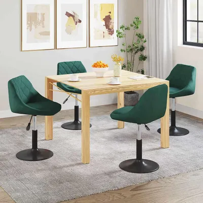 Immagine prodotto di vidaXL Sedie da pranzo 4 pz. Girevoli Velluto verde scuro