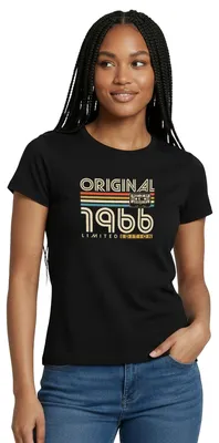 Produktbild von Spreadshirt Original 1966 Jahrgang Vintage Geburtstag Retro Frauen T-Shirt, XL, Schwarz