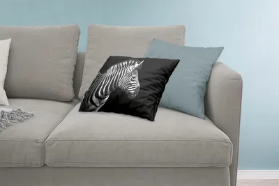 Produktbild von MuchoWow® Zierkissen Sofakissen Wohnzimmer Dekokissen 60x40 cm Zebra - Schwarz - Weiß - Porträt - Tiere - Kopfkissen - Polster mit Foto