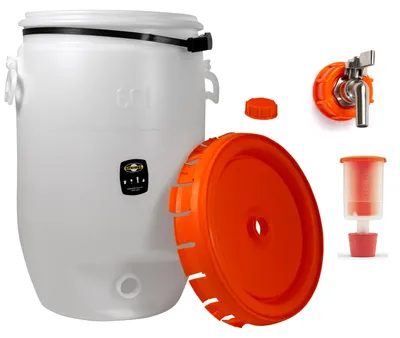 Produktbild von Speidel Getränkefass Rund 60 Liter mit Edelstahl Auslaufhahn 1/2" incl. Gärspund