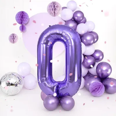 Immagine prodotto di Palloncino in foil numero 0 viola 100 cm