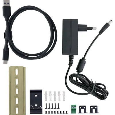 Produktbild von InLine 35396D, 2 x USB 3.2 Gen 1 (3.1 Gen 1) Type-B, USB 3.2 Gen 1 (3.1 Gen 1) Type-C, 5000 Mbit/s, Schwarz, Aluminium, 1 m
