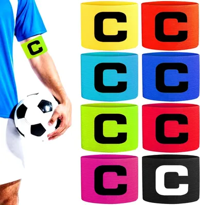 Imagen del producto de Bandera de capitán, 8 unidades, elástica, con la letra "C", para deportes