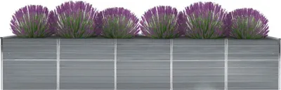 Obrázek produktu pro vidaXL Zahradní zvýšený záhon z pozinkované oceli 400 × 80 × 77 cm šedý