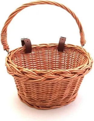 Zdjęcie produktu dla Kosz rowerowy Hollie rattan skórzane paski rower dziecięcy wielokolorowy