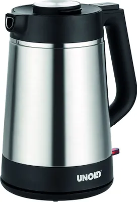 Produktbild von Unold 18715 Blitz Wasserkocher - Edelstahl Kettle, Schwarz, 1,5 L, 1850 W, Blitzkocher, 360° drehbar