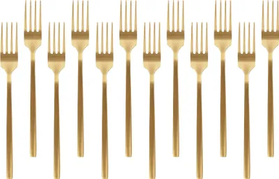 Produktbild von Menügabeln aus Edelstahl – 19,5 cm – Gold – 12er-Pack
