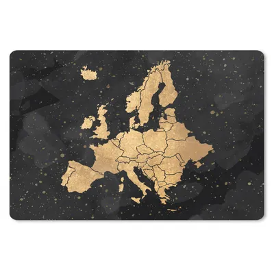 Produktbild von MuchoWow® Schreibtischunterlage Karte - Europa - Gold 60x40 cm - XXL Mauspad - Großes Mauspad