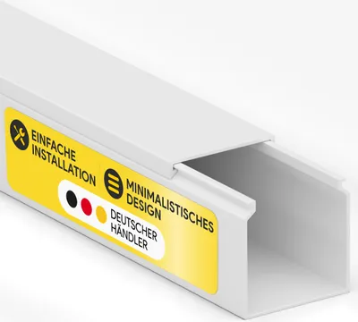 Produktbild von Kabelkanal aus hochwertigem PVC weiß Kabelleiste 2m - 1 Stück - 25x25mm