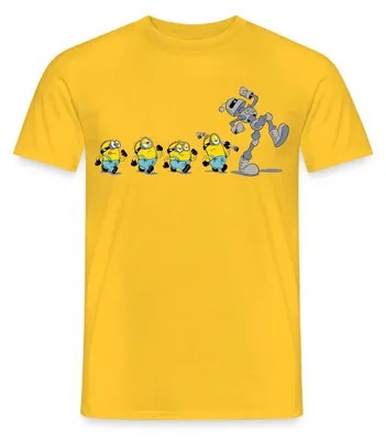 Produktbild von Spreadshirt Minions Marsch Mit Roboter Männer T-Shirt, L, Gelb