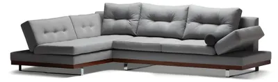 Immagine prodotto di Elegante divano angolare a L grigio in tessuto