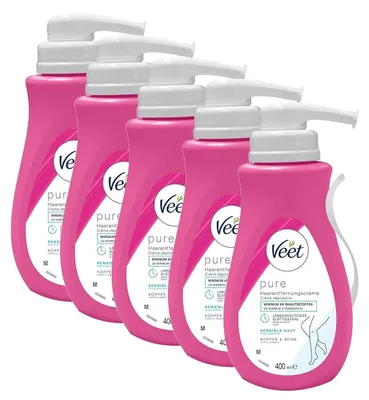 Produktbild von Veet Haarentfernungs-Creme sensible Haut 5 x 400ml