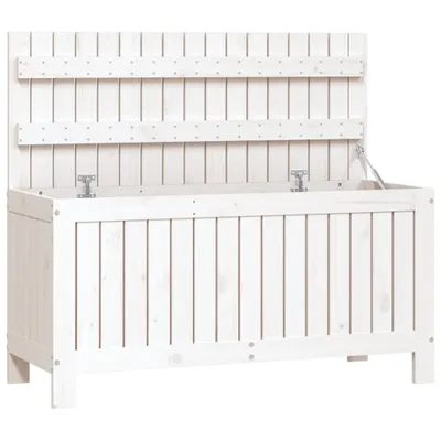 Produktbild von vidaXL Gartentruhe Weiß 108x42,5x54 cm Massivholz Kiefer