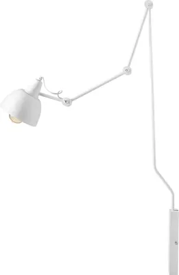 Produktbild von Flexible Wandlampe Weiß Metall H:125cm individuell verstellbar Wand Lampe Modern Wohnzimmer Leuchte Leselampe