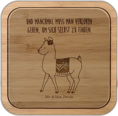 Produktbild von Mr. & Mrs. Panda kork untersetzer Alpaka Stolz - Transparent - Geschenk, Tischuntersetzer, Tassenuntersetzer, Lama, Coaster, gläseruntersetzer