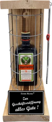 Produktbild von Jägermeister - Zur Geschäftseröffnung alles Gute - Eiserne Reserve Gitterkäfig Bier Geschenk zur Geschäftseröffnung